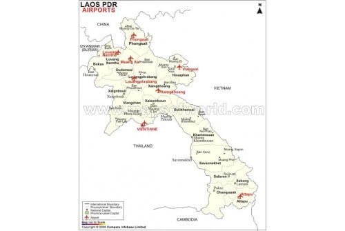 Laos Airports Map