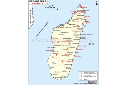 Madagascar Airports Map