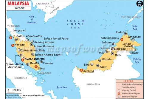 Malaysia Airports Map