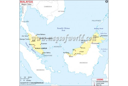 Malaysia Map with Cities