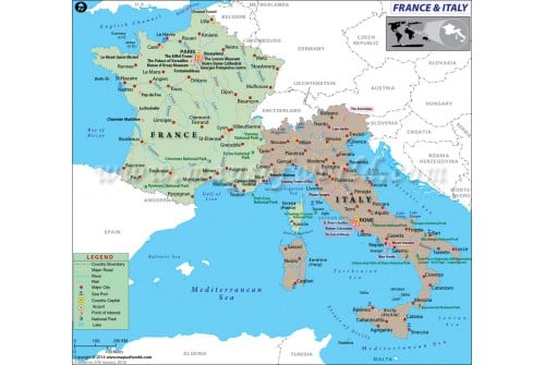 France and Italy Map
