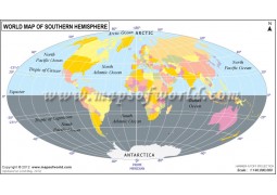 World Map of Southern Hemisphere - Digital File