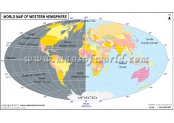 World Map of Western Hemisphere - Digital File