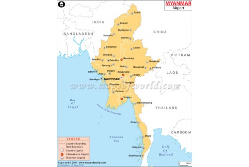 Myanmar Airports Map