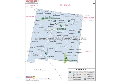 New Mexico National Parks Map