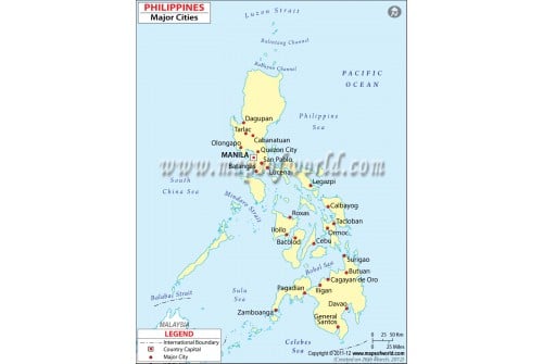 Map of Philippines with Cities