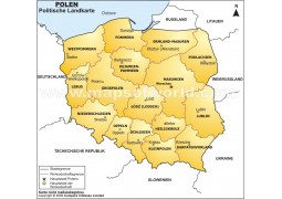 Polen Politische Karte (Poland Political Map) - Digital File
