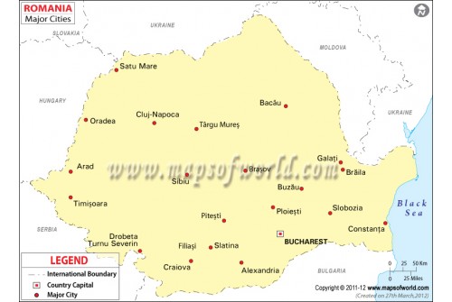 Map of Romania with Cities