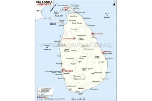 Sri Lanka Airports Map