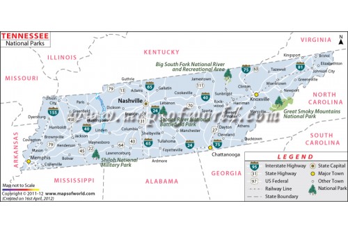 Tennessee National Parks Map