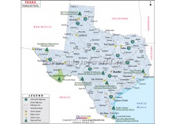 Texas National Parks Map - Digital File