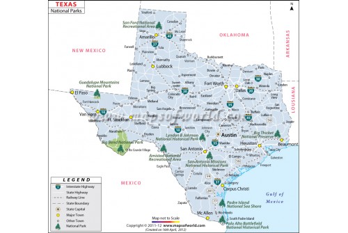 Texas National Parks Map