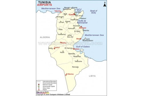 Tunisia Airports Map