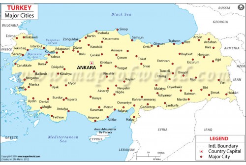 Turkey Map with Cities