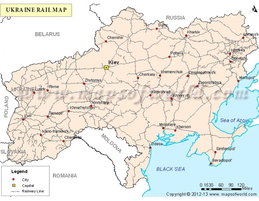 Ukraine Train Map