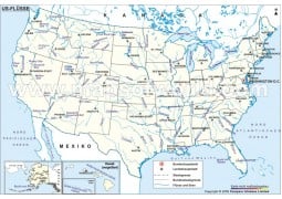 Landkarte US-Flusse (US Rivers Map) - Digital File