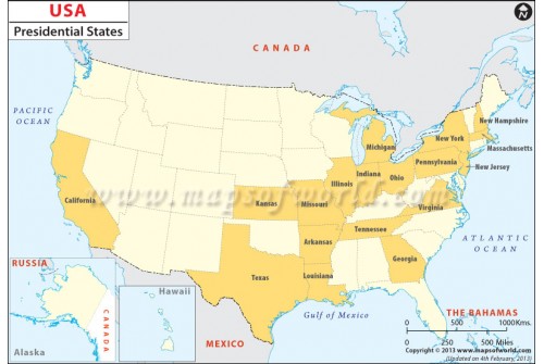 US Presidential States Map