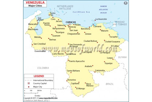 Venezuela Cities Map