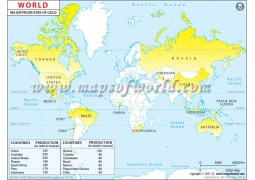 World Gold Producing Countries Map - Digital File
