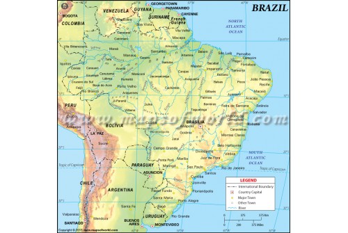 Brazil Physical Map