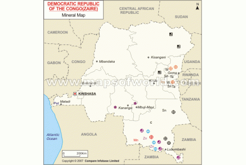 Dr Congo Mineral Map