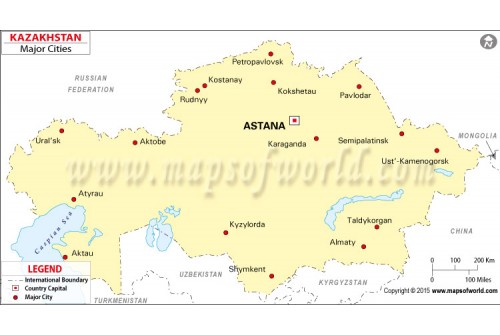 Kazakhstan Map with Cities