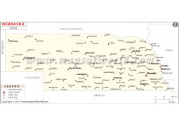 Nebraska Map with Cities - Digital File
