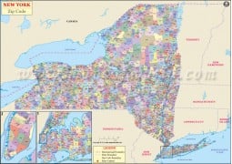 New York Zip Code Map - Digital File