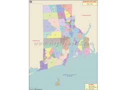 Rhode Island Zip Code Map - Digital File