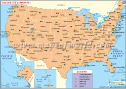US Major Airports Map - Digital File
