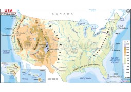 US Physical Map - Digital File