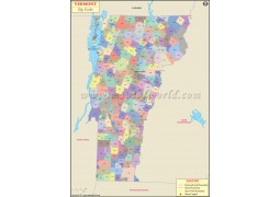 Vermont Zip Code Map - Digital File