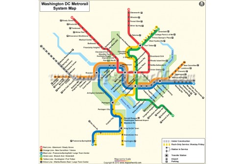 Washington (DC) Metro Rail Map