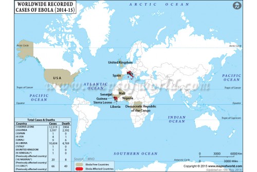 Ebola Outbreak Map of the World