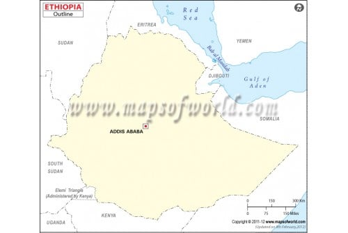 Ethiopia Outline Map