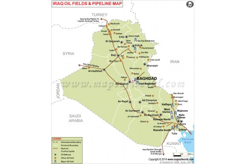 Iraq oil Pipelines Map