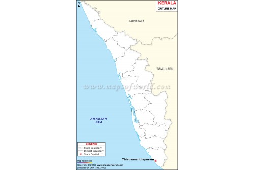 Kerala Outline Map