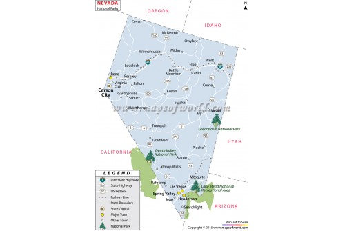 Nevada National Parks Map