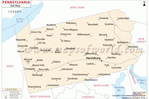 Pennsylvania Railway Map