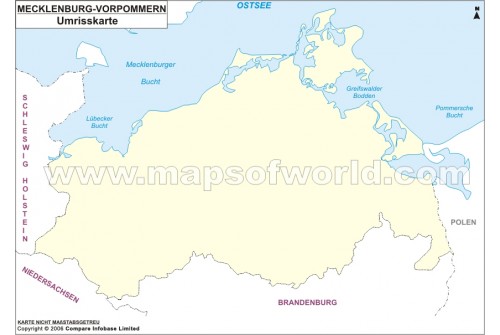 Umrisskarte Mecklenburg Vorpommern