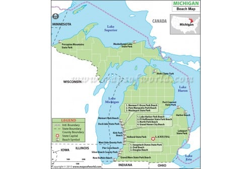 Michigan Beach Map
