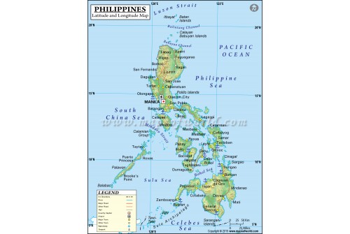 Philippines Latitude and Longitude Map