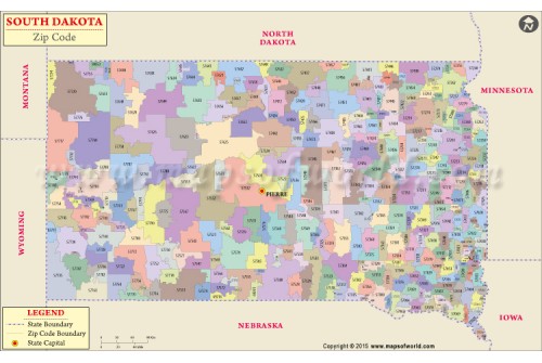 South Dakota Zip Code Map