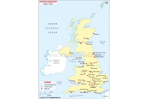 UK Map with Major Cities