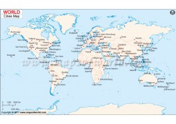 World Map with Cities - Digital File