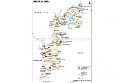 Burgenland Karte in German