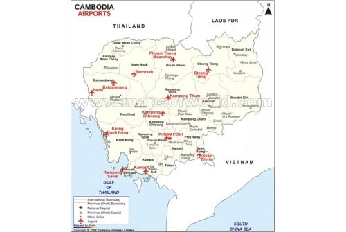 Cambodia Airports Map