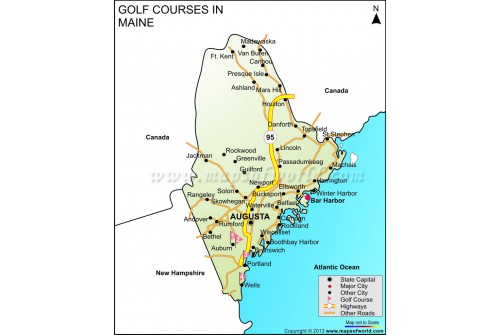 Maine Golf Courses Map