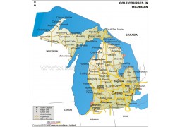 Michigan Golf Courses Map - Digital File