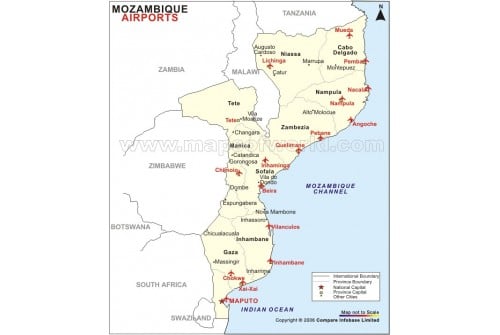 Mozambique Airports Map